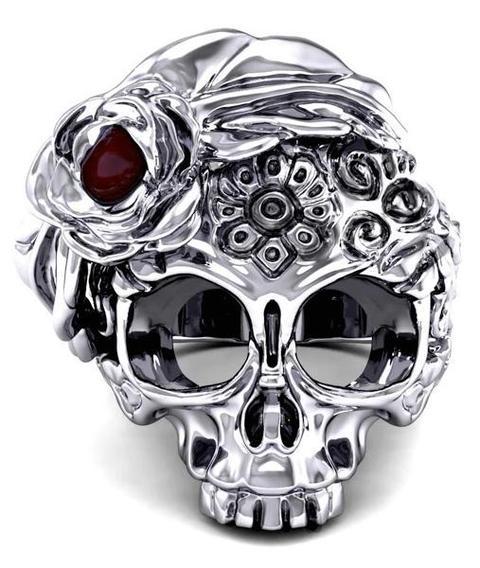 women's sugar skull ring