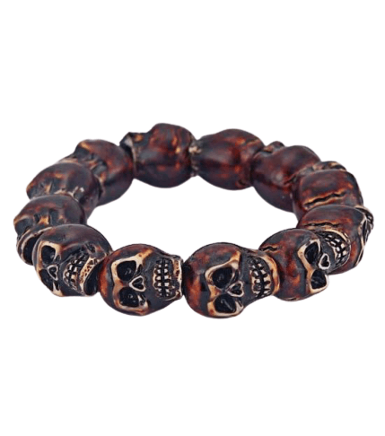 Wooden online skull bracelet
