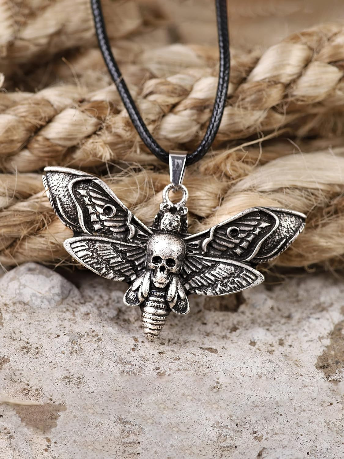 Skull Necklace, Skull Death'S-Head Hawkmoth Pendant, Skull Jewelry Gift for Women Men