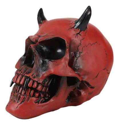 Inferno Horned Bloody Crimson Demon Hell Fire Vampire Pit Lord Skull Figurine