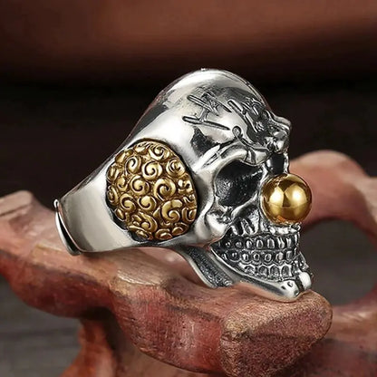 Vintage Joker Face Skull Ring