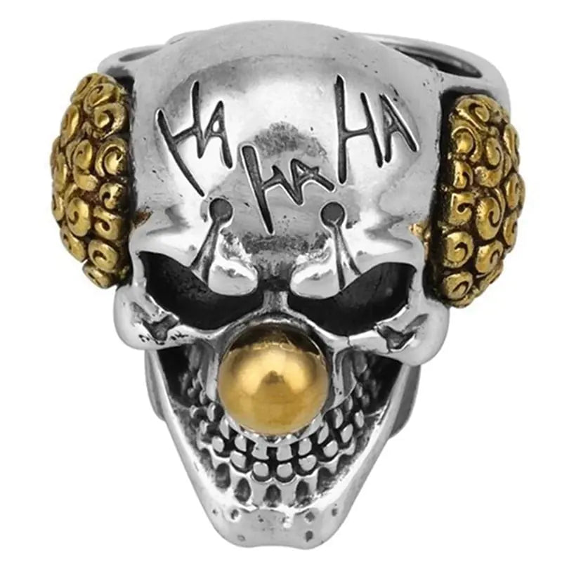 Vintage Joker Face Skull Ring