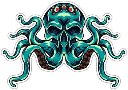 Kraken Octopus Skull Ocean Marine Life Bumper Window Sticker Decal Motorcycle Stickers Good for Laptop Bumper Skateboard Luggage Sticker for Truck Hardhat Stickers for Men 5"X4" sd96