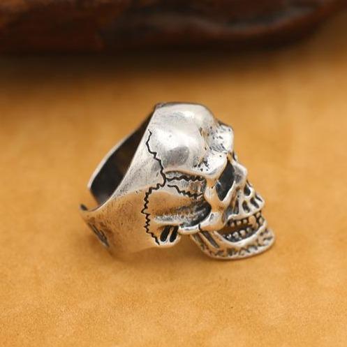 925 Silver Biker Rings | Skull Action