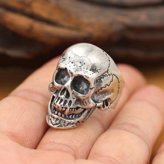 925 Silver Biker Rings | Skull Action