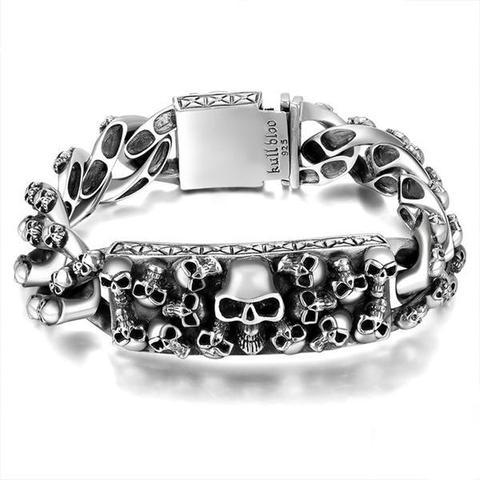 925 silver skull bracelet