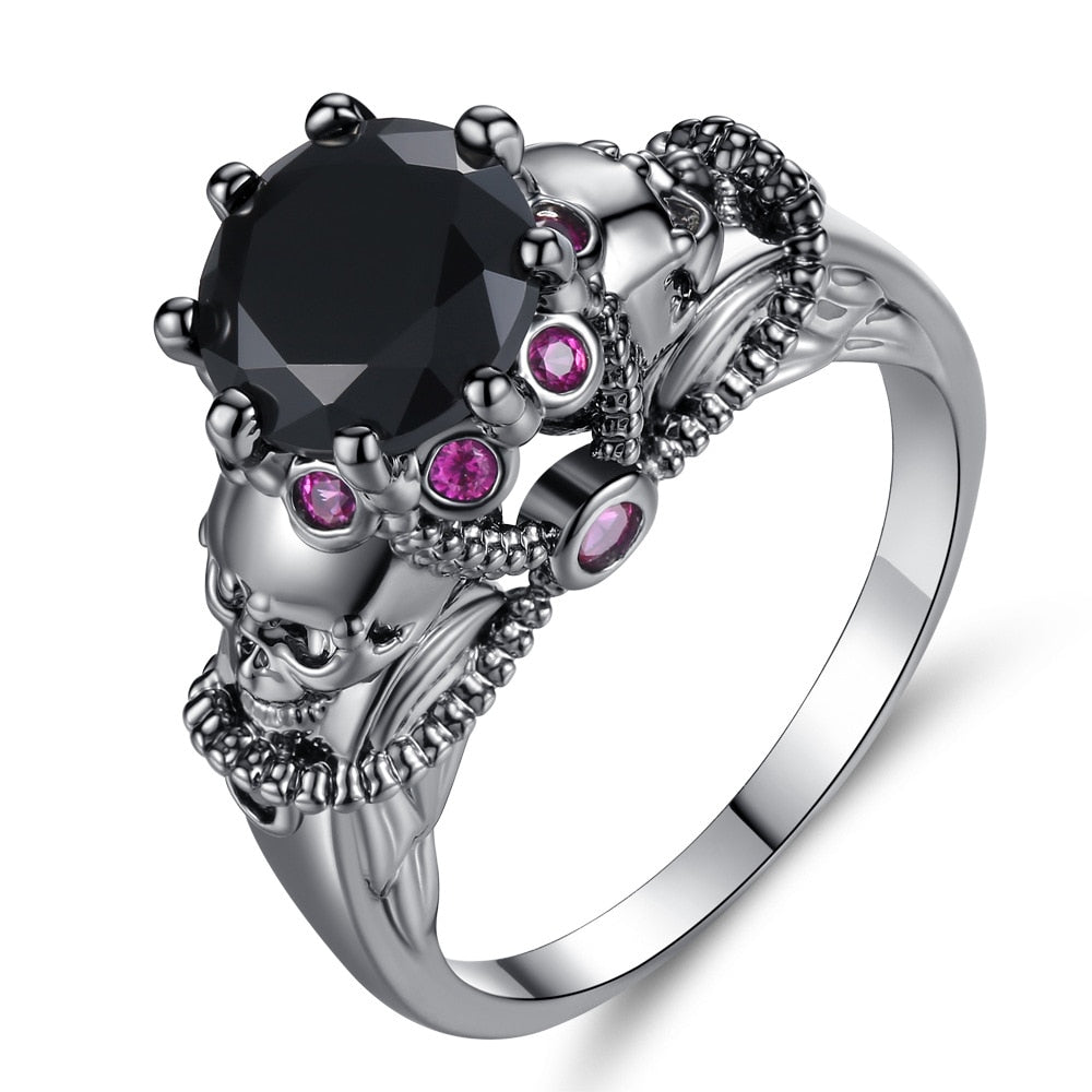 Black Diamond Lotus Ring