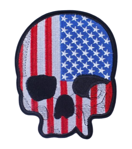 American Flag Skull Patch