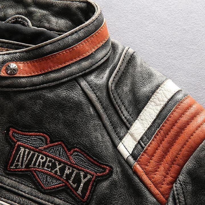 American Leather Motorcycle Jacket | Skull Action