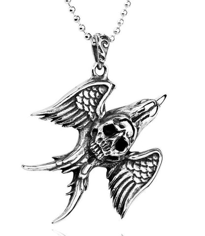 Angel Wing Skull Necklace