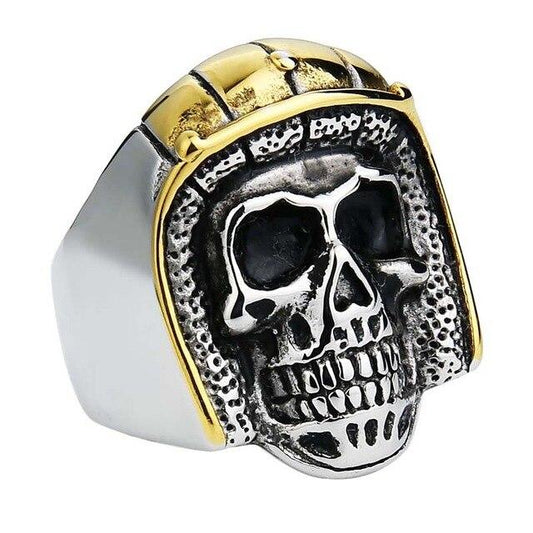 big skull silver ring