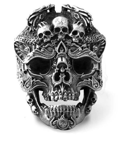 biker ring skull