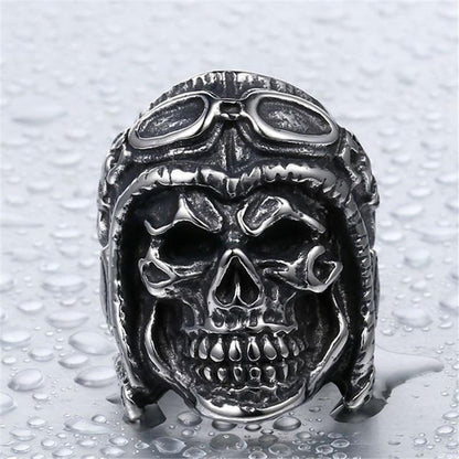 biker skull jewelry ring