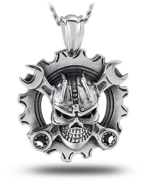 biker skull necklace