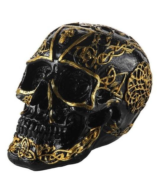 Black Glitter Skull Decoration