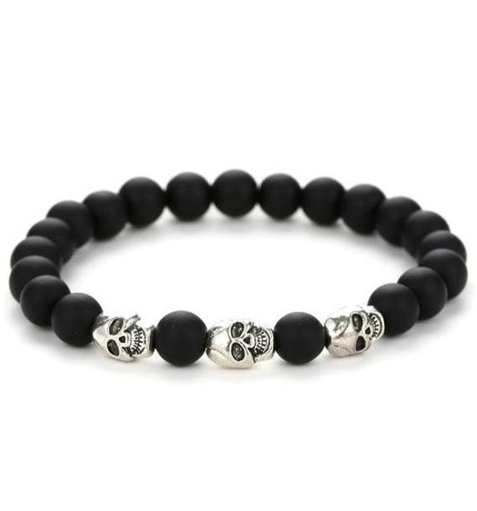 Black Skull Bead Bracelet