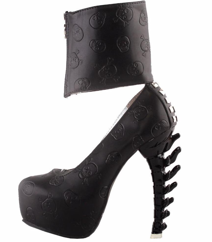 Black Skull Heels