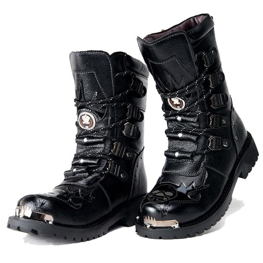 black-skull-leather-boots