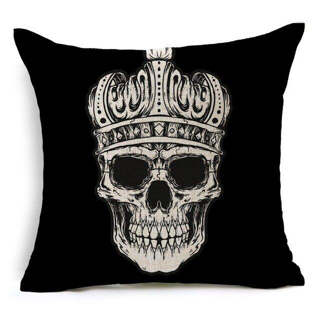 Black Skull Pillow