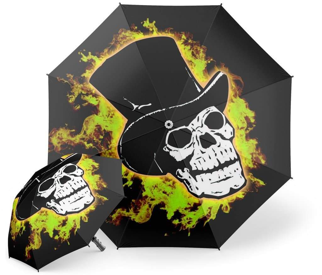 Black Skull Print Umbrella
