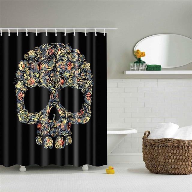 Black Skull Shower Curtain