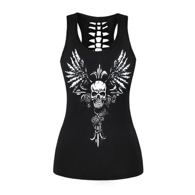 Black Skull Tank Top Womens