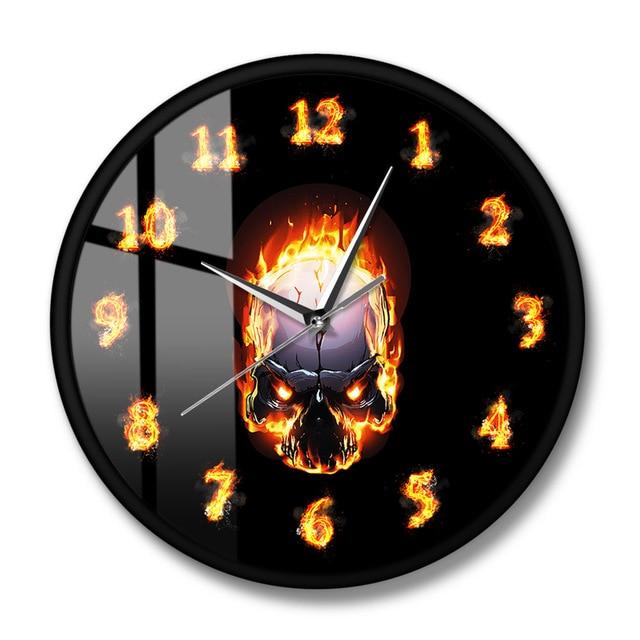 Black Skull Wall Clock