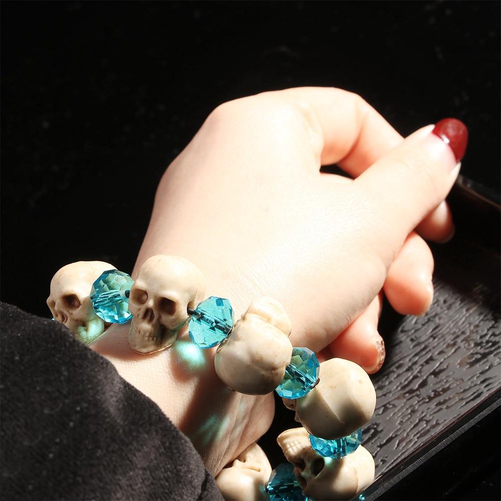 Blue Agate Skull Bracelet | Skull Action