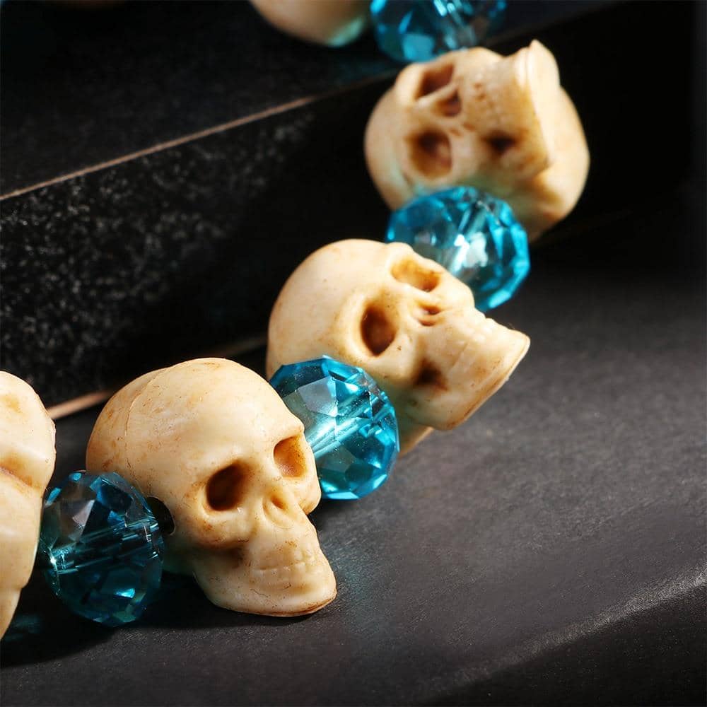 Blue Agate Skull Bracelet | Skull Action