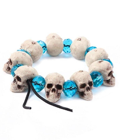 Blue Agate Skull Bracelet