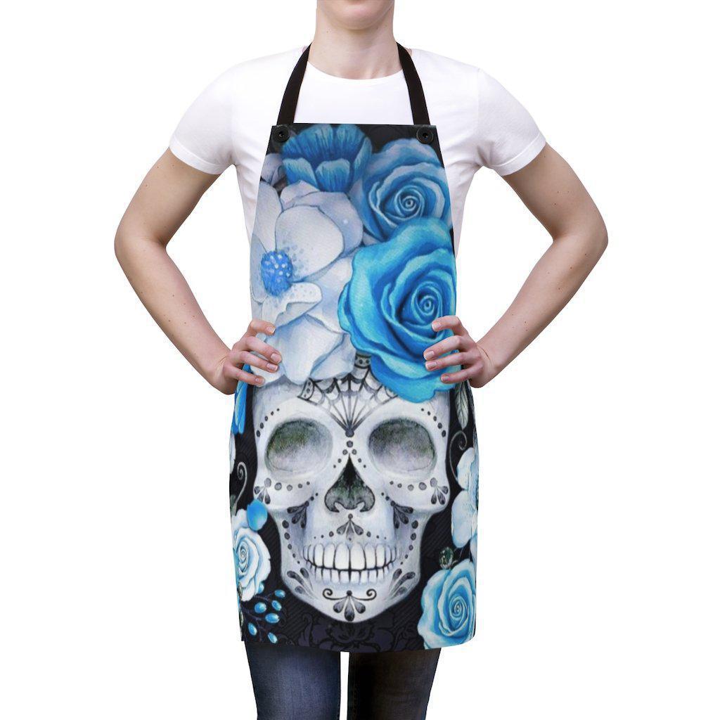 blue-flower-skull-apron-women