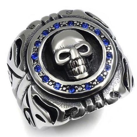 blue skull ring