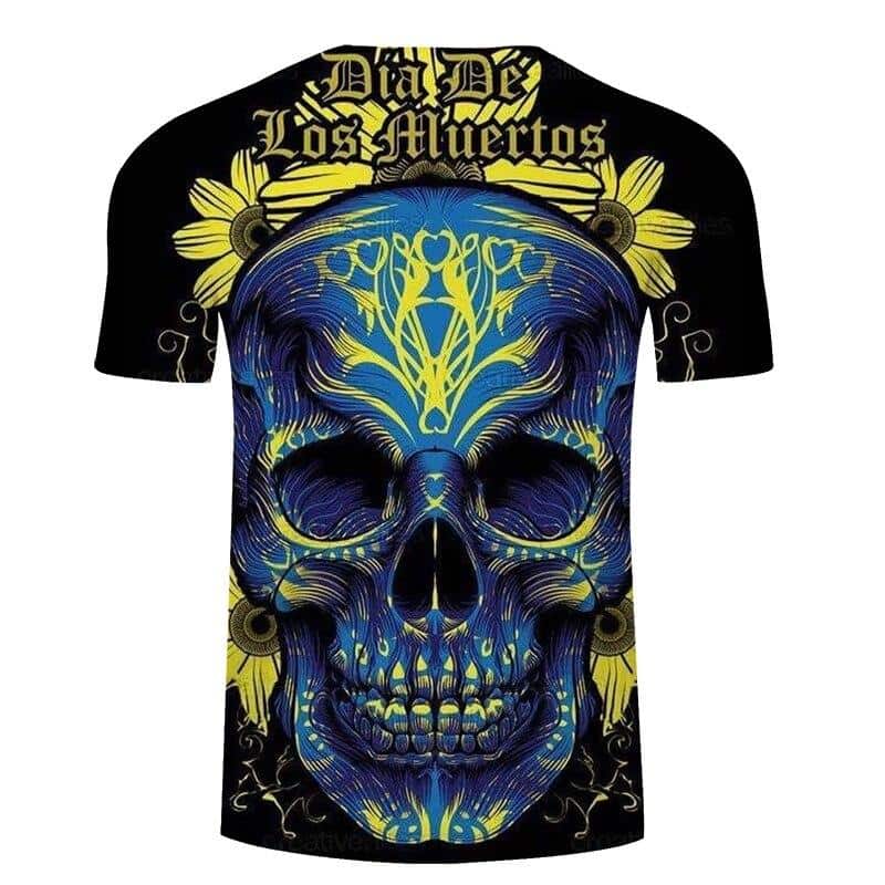 Blue Skull T Shirt | Skull Action