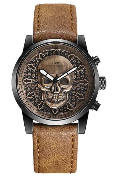 Bracelet Leather Skull Watch