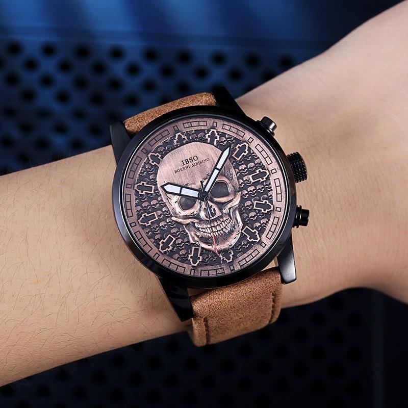 Bracelet Leather Skull Watch | Skull Action