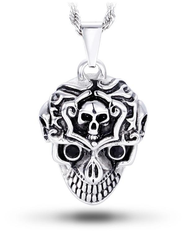 brain and skull necklace