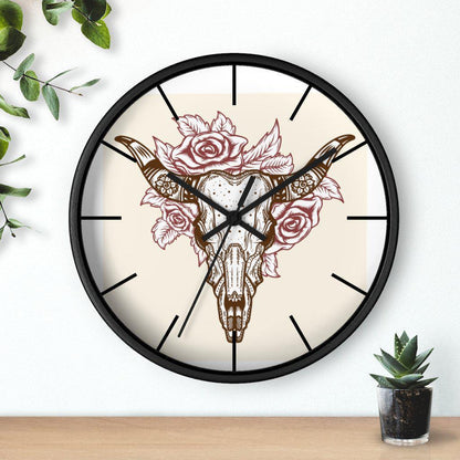 bull-skull-clock