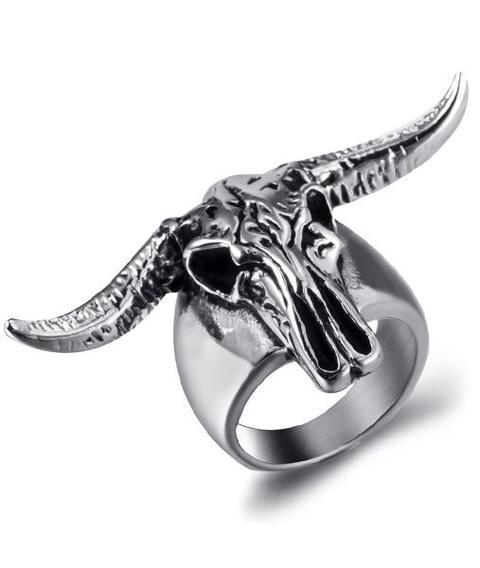 bull skull ring