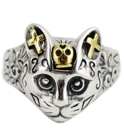 cat skull ring