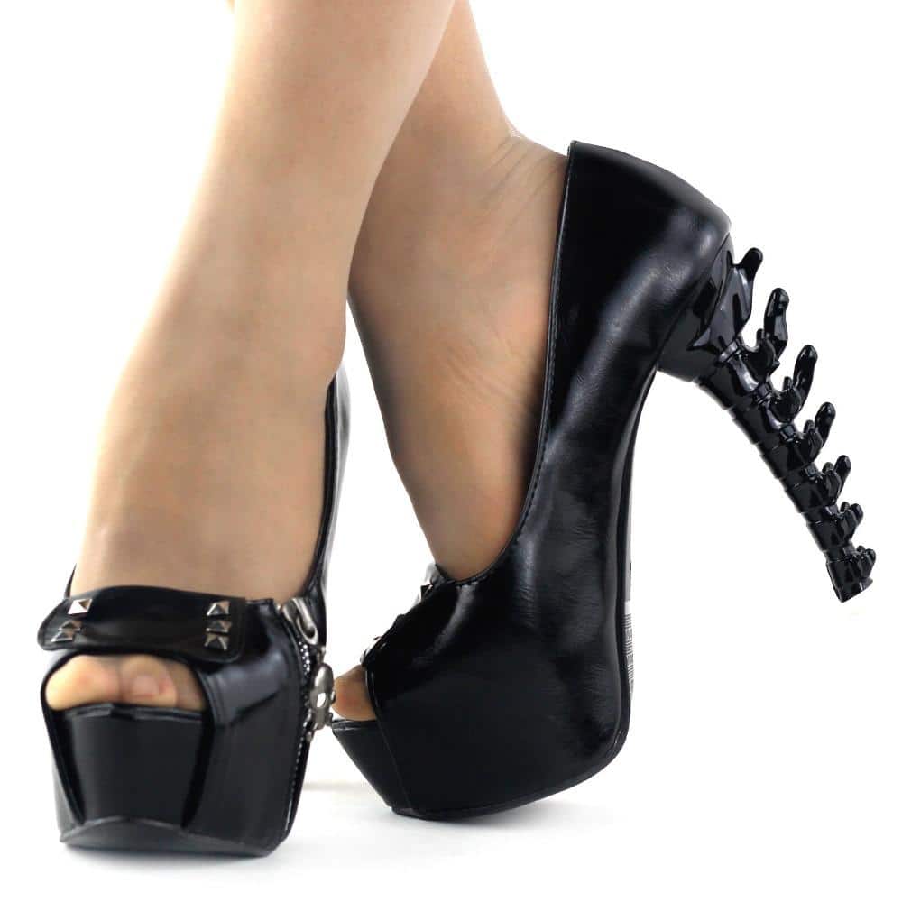 Women Lacing Platform Boots in Gothic Style / High Heels Boots