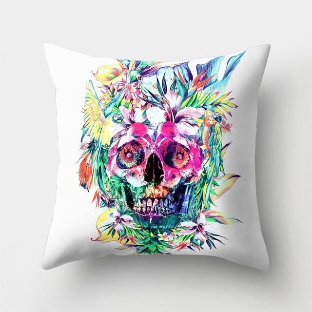 Colorful Skull Pillow