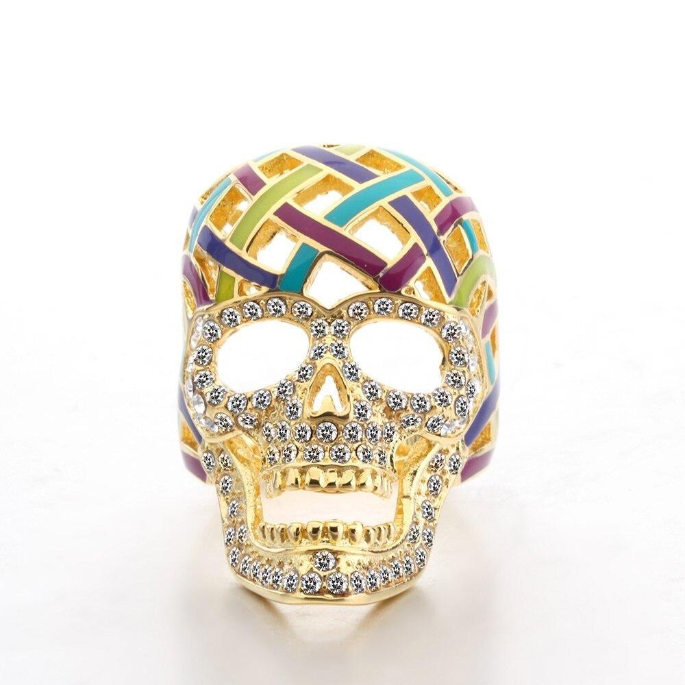 colorful skull ring