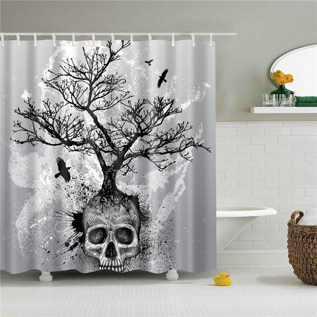 Crow Skull Shower Curtain