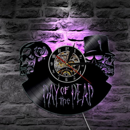 Day Of The Dead Wall Clock | Skull Action