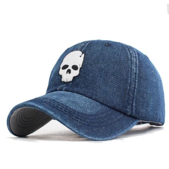 denim skull cap