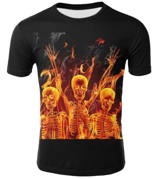 Flaming Skull T Shirts