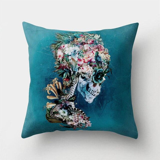 Floral Skeleton Pillow