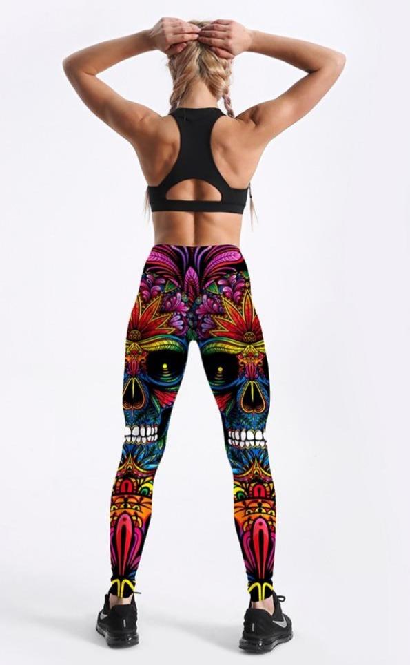 Floral Skull Leggings | Skull Action