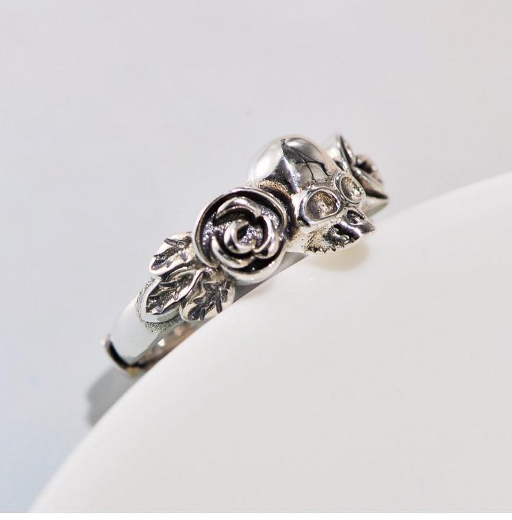 Floral Skull Ring Silver | Skull Action