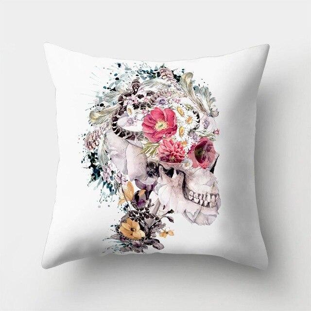 Flower Skull Pillow